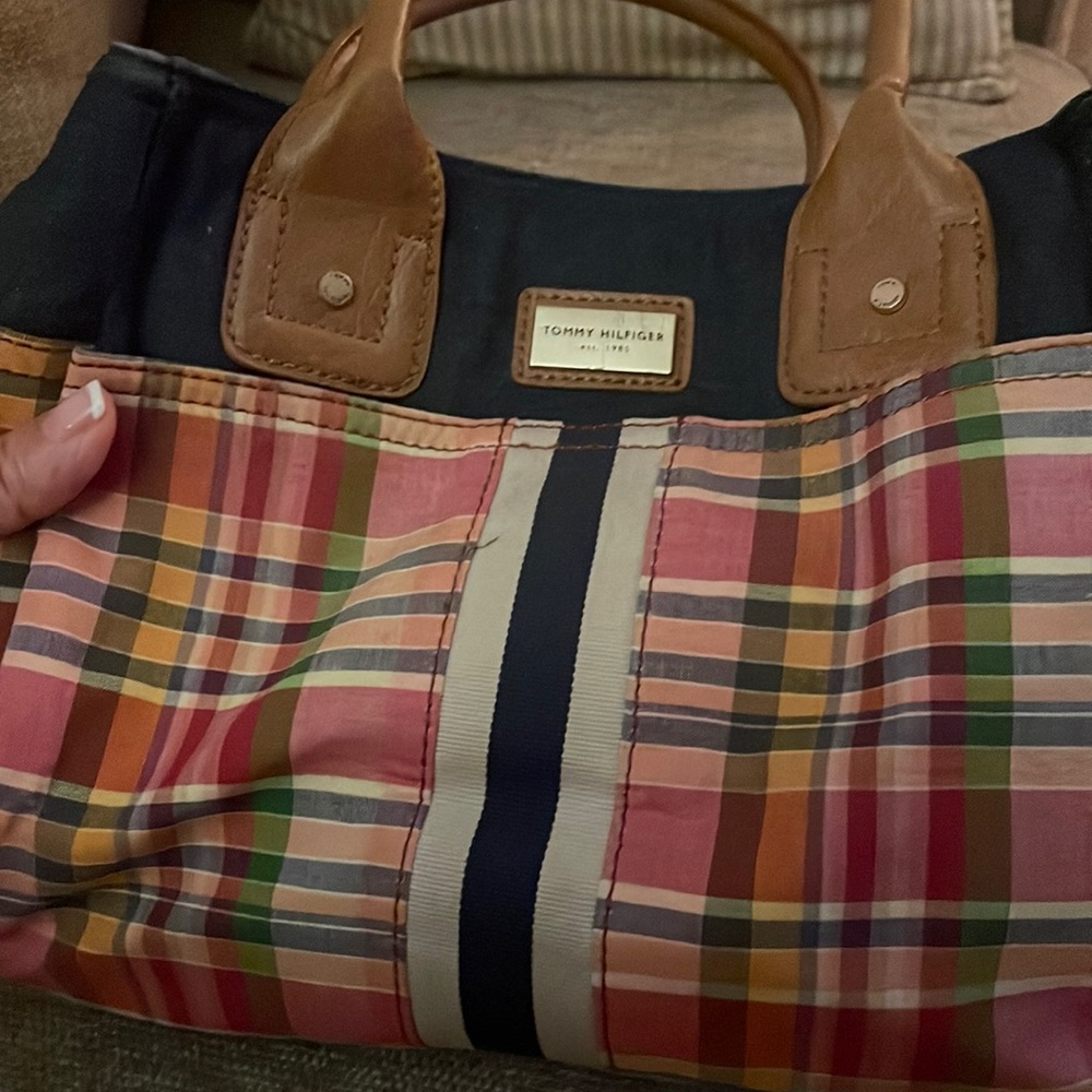 Tommy Hilfiger small plaid purse.  Excellent condition.